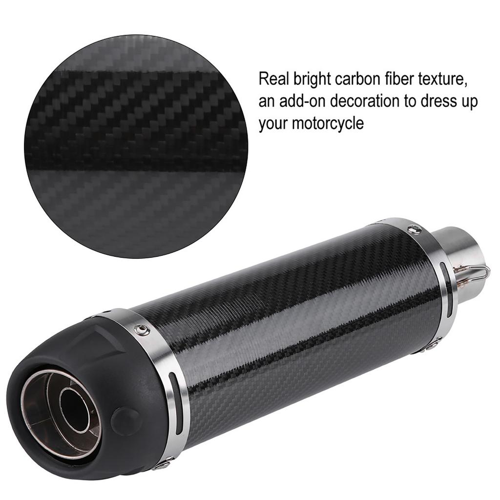 51mm Universal Motorcycle Modified Real Bright Carbon Fiber Exhaust Muffler Pipe with DB Killer