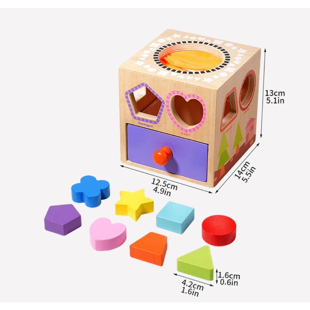 

Shape matching intelligence box color cognition children wooden toy baby early education Montessori multi-functional educational building block
