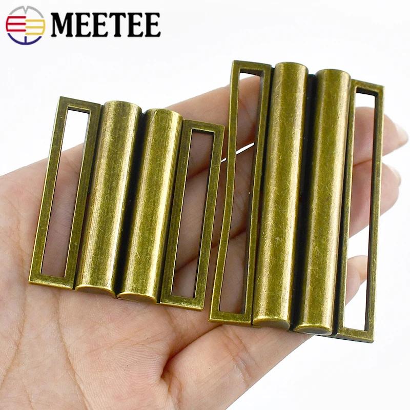 2/4 Stück Meetee 30-80mm Metall Gürtelschnalle Dekorative Verstellbare Schnalle Bundschnallen für Damenmantel DIY Nähzubehör
