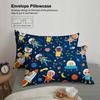 3pcs Cartoon Space Animals Bedding Sets Dormitory For Students 3D Printed Outer Space Theme Duvet Cover Sets With 2 Pillowcases