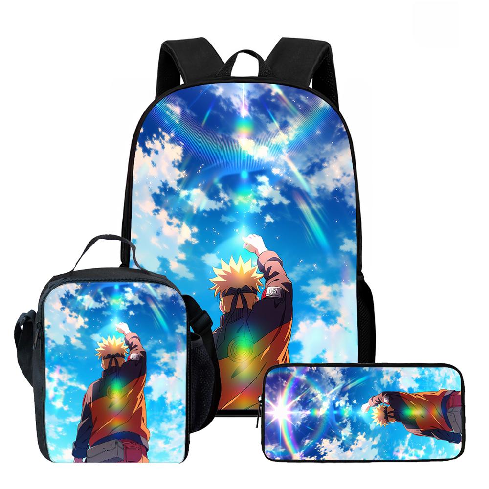 NARUTO Children School Daily Pack, 16 Inch Lightweight Animated Pupil Carrier, Dual Zip Pockets Durable For Boys Girls Age 4-10