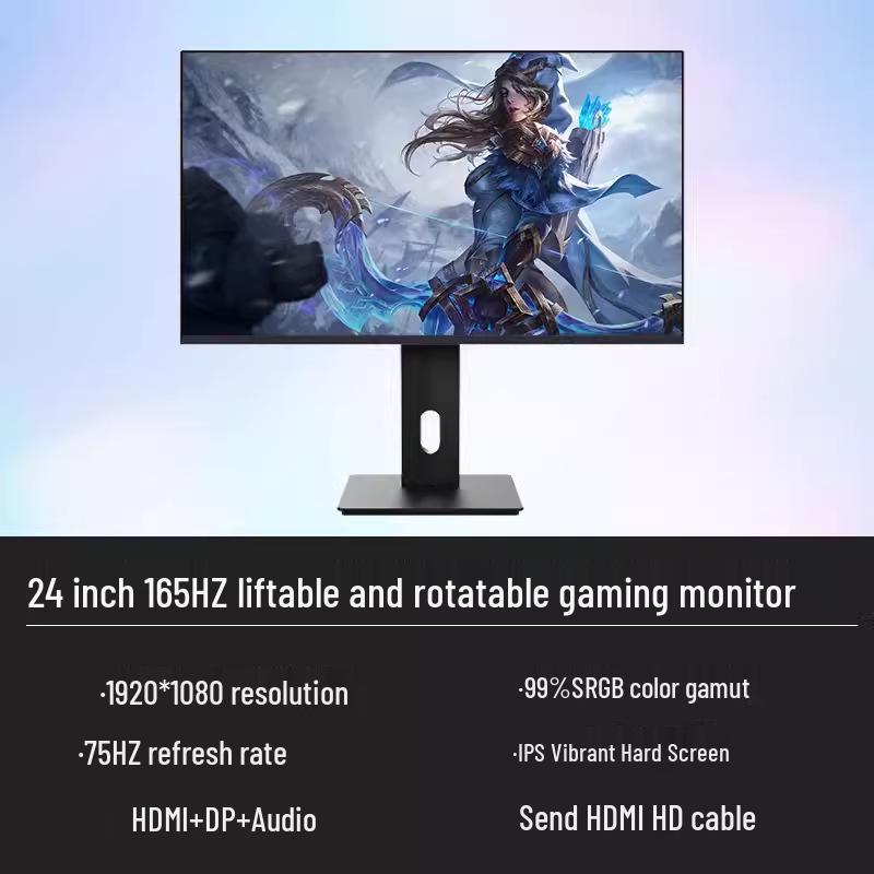 24" Rotating Vertical Monitor, 27" 4K 144Hz IPS Design Secondary Display