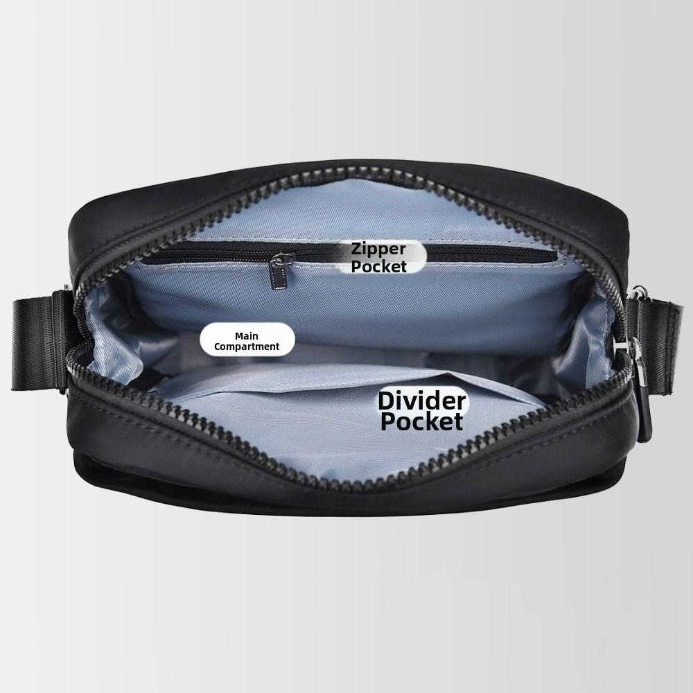 Zipper Pockets Men Crossbody Backpack Waterproof Sling Bag Stylish Messenger Bag  Document Storage