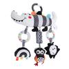 Baby Kinderwagen Hängespielzeug Schwarz Weiß Windspiel Abnehmbar Niedliches Tier Plüsch Hängende Rassel Spielzeug