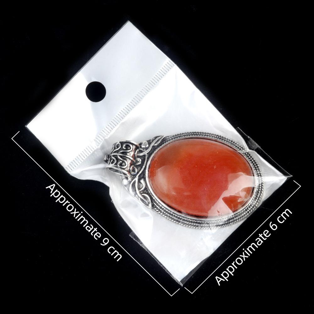 ET of gemtone crystal agate semi-precious stone alloy inlaid gemstone pendant, jewelry