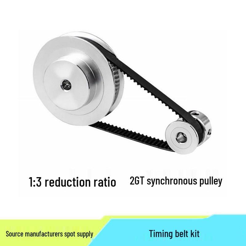 GT2 Timing Belt Pulley Kit: 20T & 60T Synchronous Wheels, 1:3 Reduction Ratio, 6mm Belt Width Closed Loop 200mm