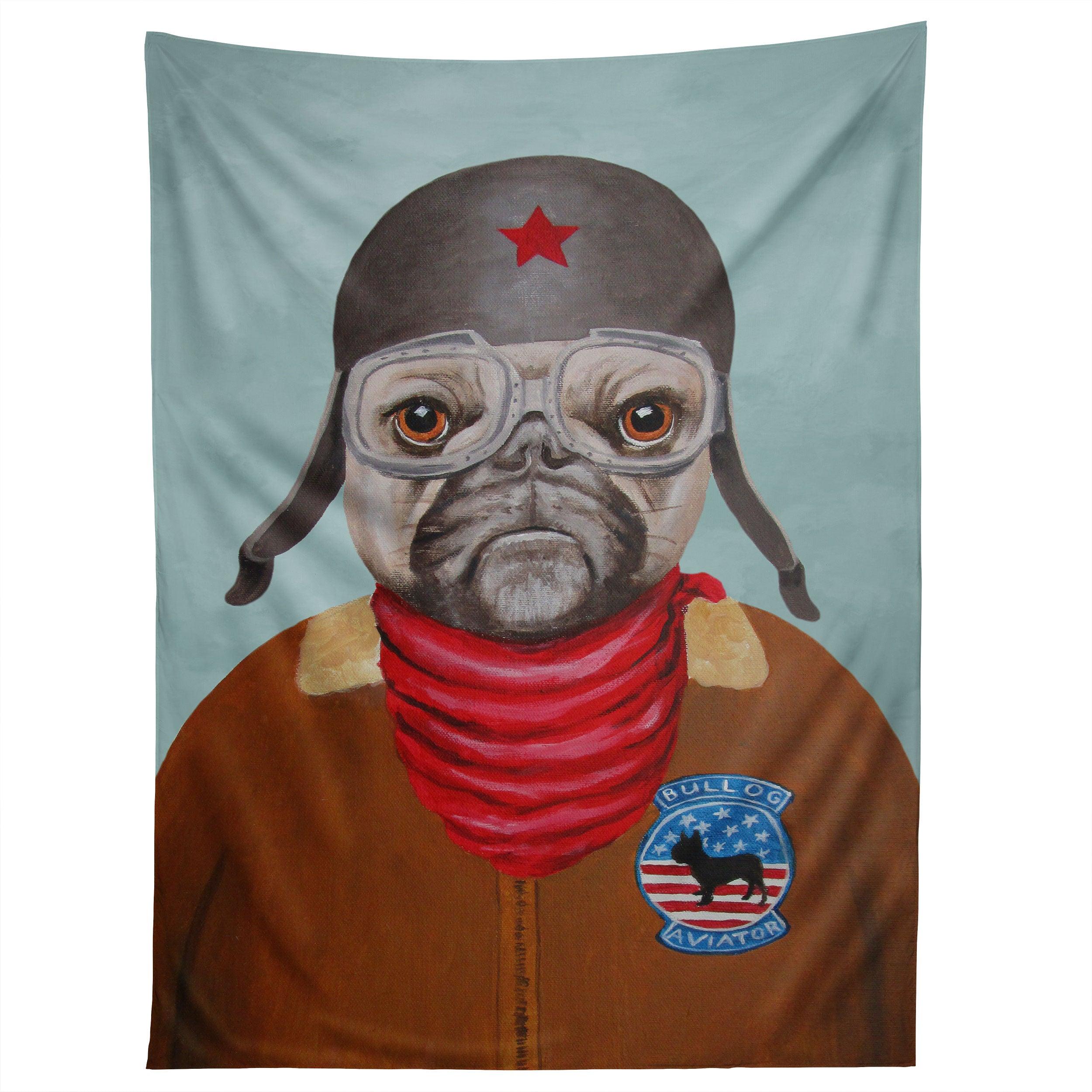 AVIATOR BULLDOG tapestry 75x100