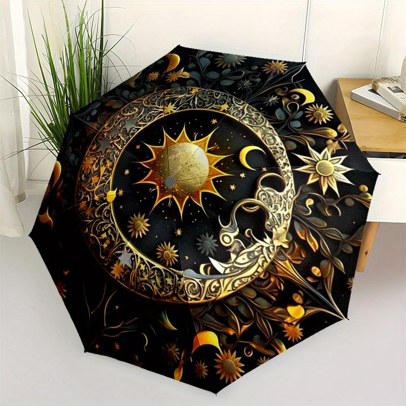 

Sun, Moon themed Eight rib Automatic Folding Umbrella Is Suitable for Both Men and Women, Making It A Perfect Christmas and Valentine s Day