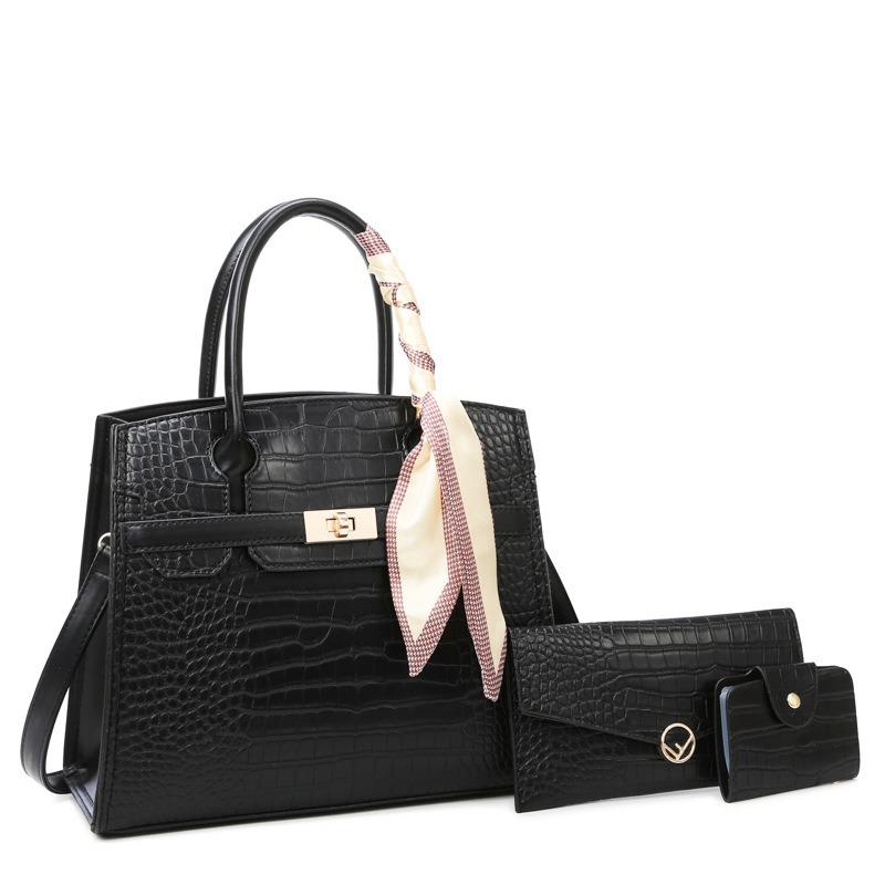 Trendy women's bags, new autumn fashion three-piece set, mother and child bags, large-capacity shoulder messenger bags.