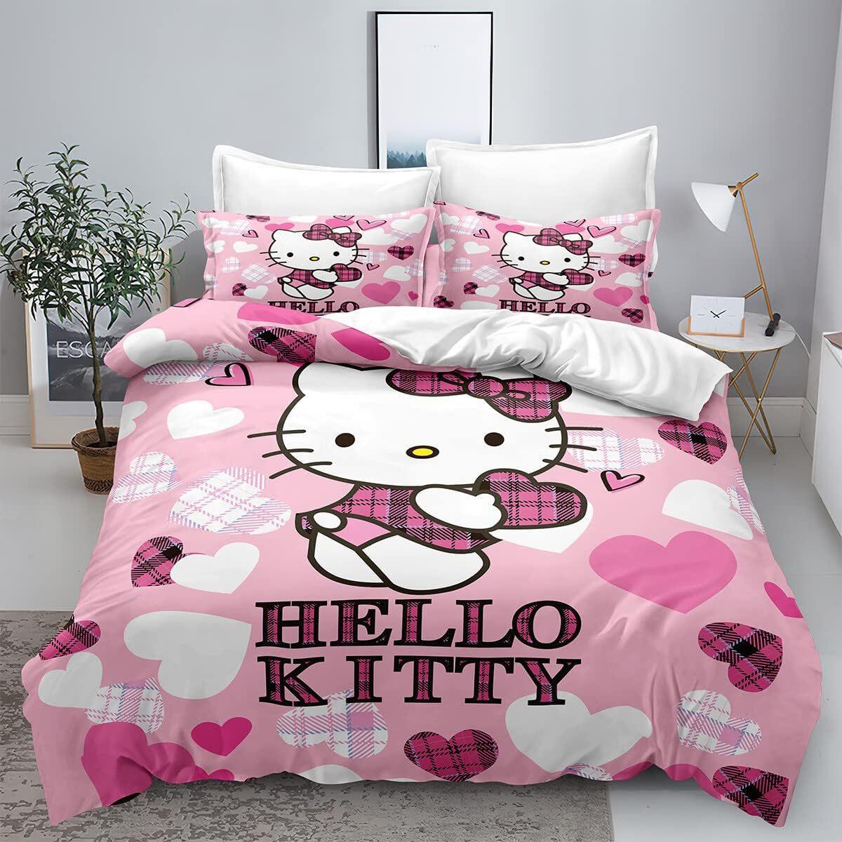 

Home Textile Three-Piece Love Cartoon Digital Printing Quilt Pillowcase Bedding 90 * 200