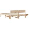 Brown Bed Frame with Headboard 160 x 200 cm Solid Pine Wood