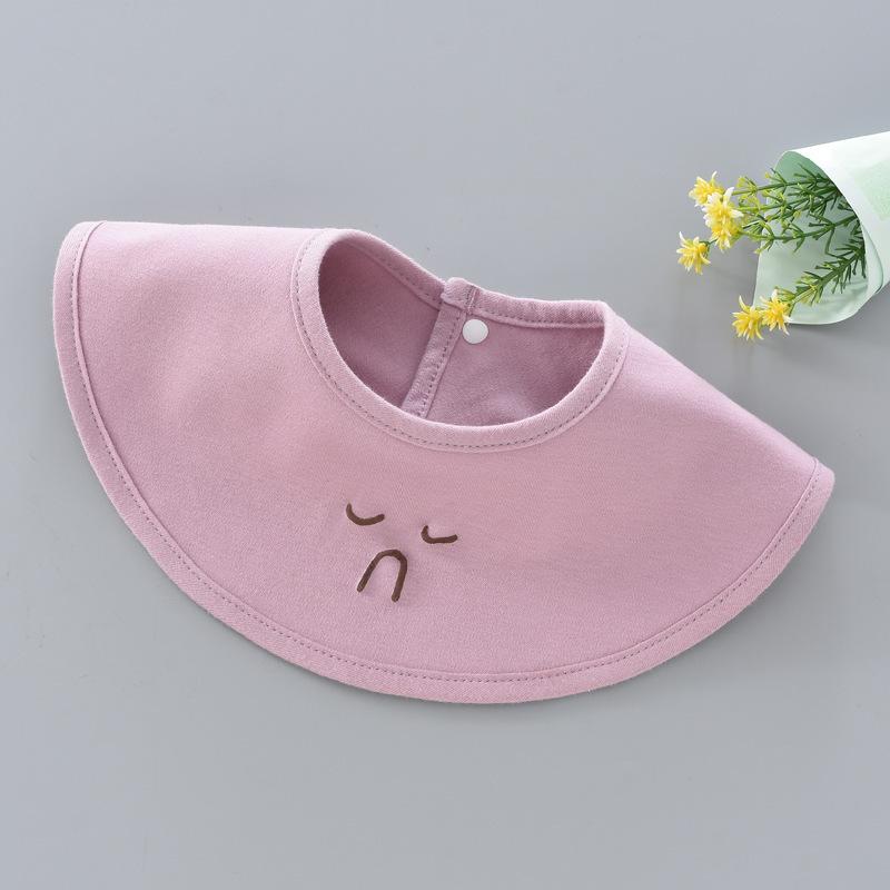 Детский слюнявчик Ins Wind Baby 360° Вращающийся Салфетка от слюны Детский Двойной Хлопок Слюнявчик с Выражением Лица Карман для Еды