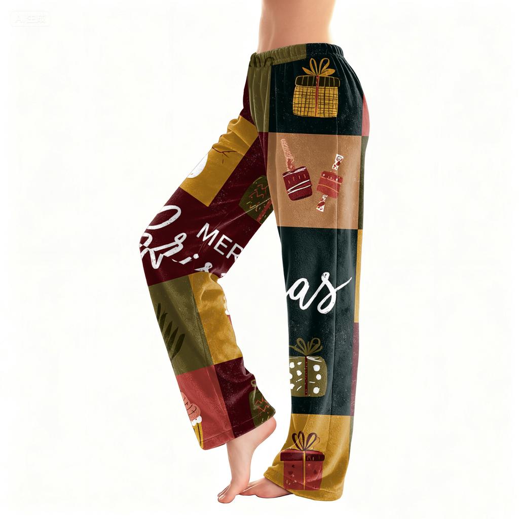 Women's Casual Fashion Christmas Printed Flannel Pants Pajama Pants