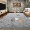Ultra Soft Fluffy Shag Area Rug, Solid Color Polyester Carpet, Non-Slip Rubber Backing, Machine Made, Stain Resistant, For Livin