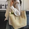 Niche design versatile woven bag women, new summer fashion large-capacity commuter straw bag tote bag