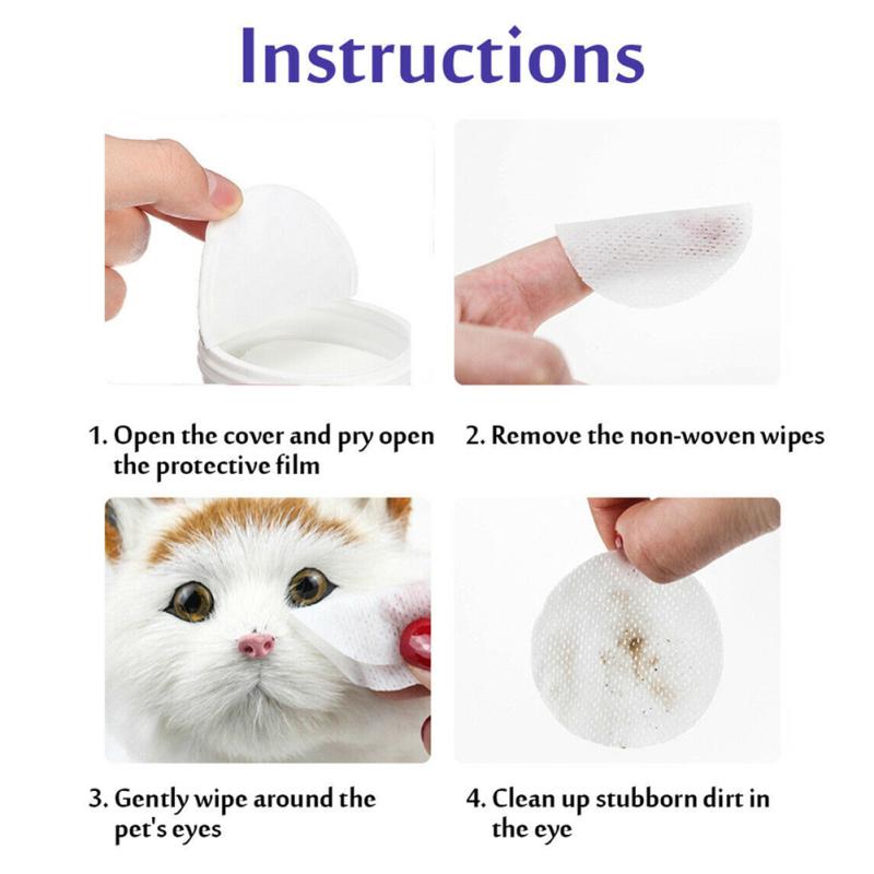 Cheap 130pcs/set Pet Eye Wet Wipes Kitten Grooming Tear Removal Stain