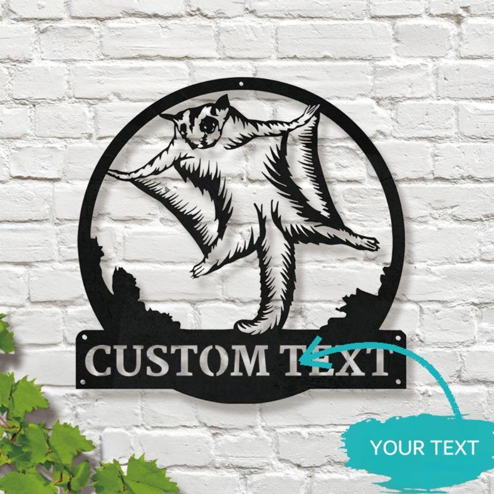 

Metal Wall Art Sugar Glider Hanging Decor Outdoor Yard Ornament Custom Sign Garden Stakes 12inch/30cm