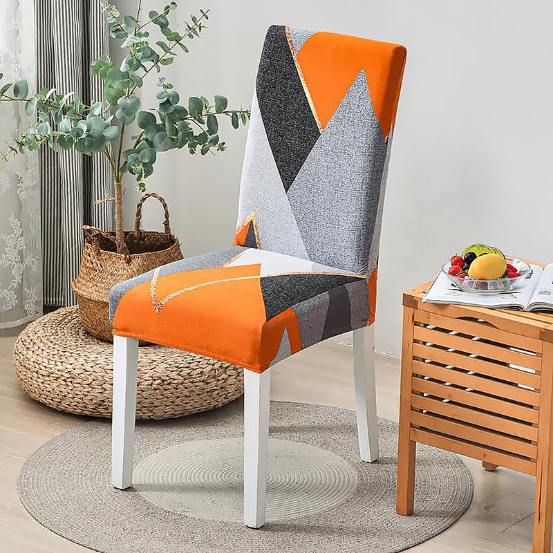 Dining Room Chair Covers Set, Stretch Printed Parsons Chair Slipcovers Spandex Removable Washable Kitchen Chair Protector Cover for Dining Room, Hotel