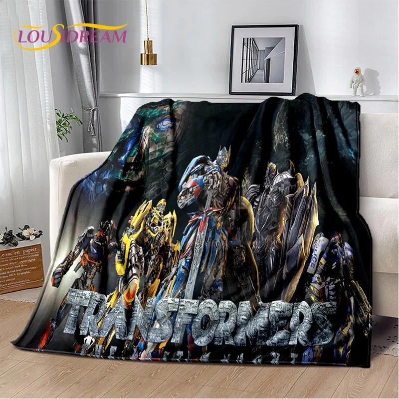 HD Cartoon T-Transformers  Autobots 3D Soft Blankets,Keep Warm Throw Blanket for Picnic Beds Sofa Home Bedroom Gifts Kids Hiking