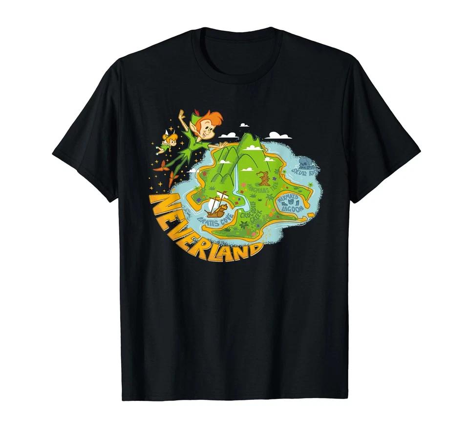Disney Peter Pan And Tinker Bell Neverland Map T-Shirt_ S