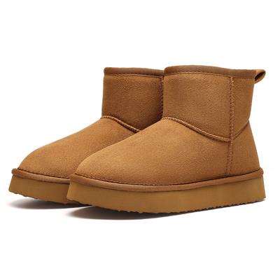 Asgard Warme Plüschgefütterte Schneestiefel für Damen Outdoor Klassische Rutschfeste Fellige Baumwollstiefel Damen Komfort Dicke Sohle Baumwollschuhe