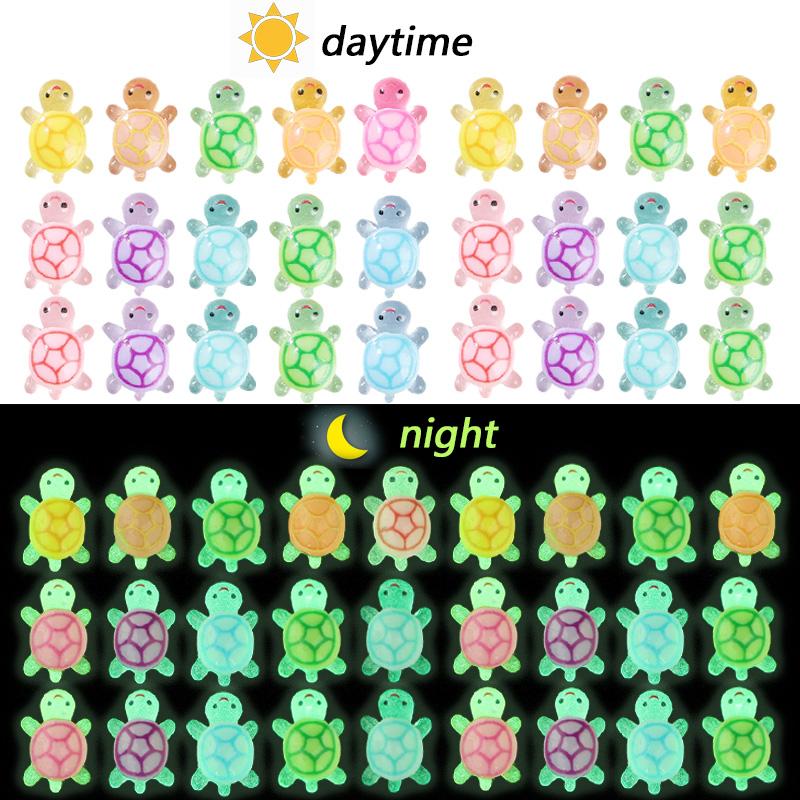 

50Pcs Glow In The Dark Mini Turtle Resin Luminous Turtle Micro Landscape Ornament DIY Craft Home Garden Decoration Birthday Gift