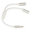 3.5mm 1 Male to 2 Female Headphone Splitter 20cm/7.87in Dual Output Aux Cord  for Phone