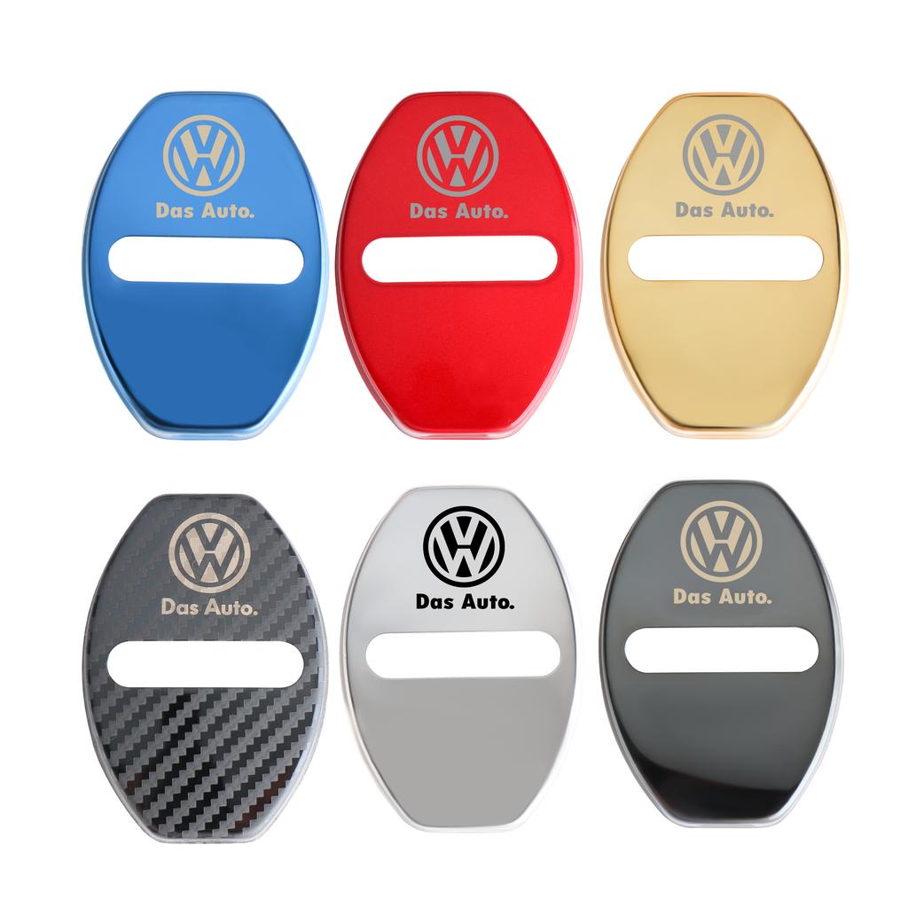 Metal Car Door Lock cover Protective Buckle Cover Sticker For Volkswagen Golf Caddy Passat GTI Lavida Sagitar Scirocco Tiguan