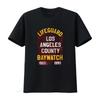 Los Angeles County Baywatch Lifeguard 1989 1999 Retro Design Adult T Shirt Vintage Washed Unisex Versatile Fashion