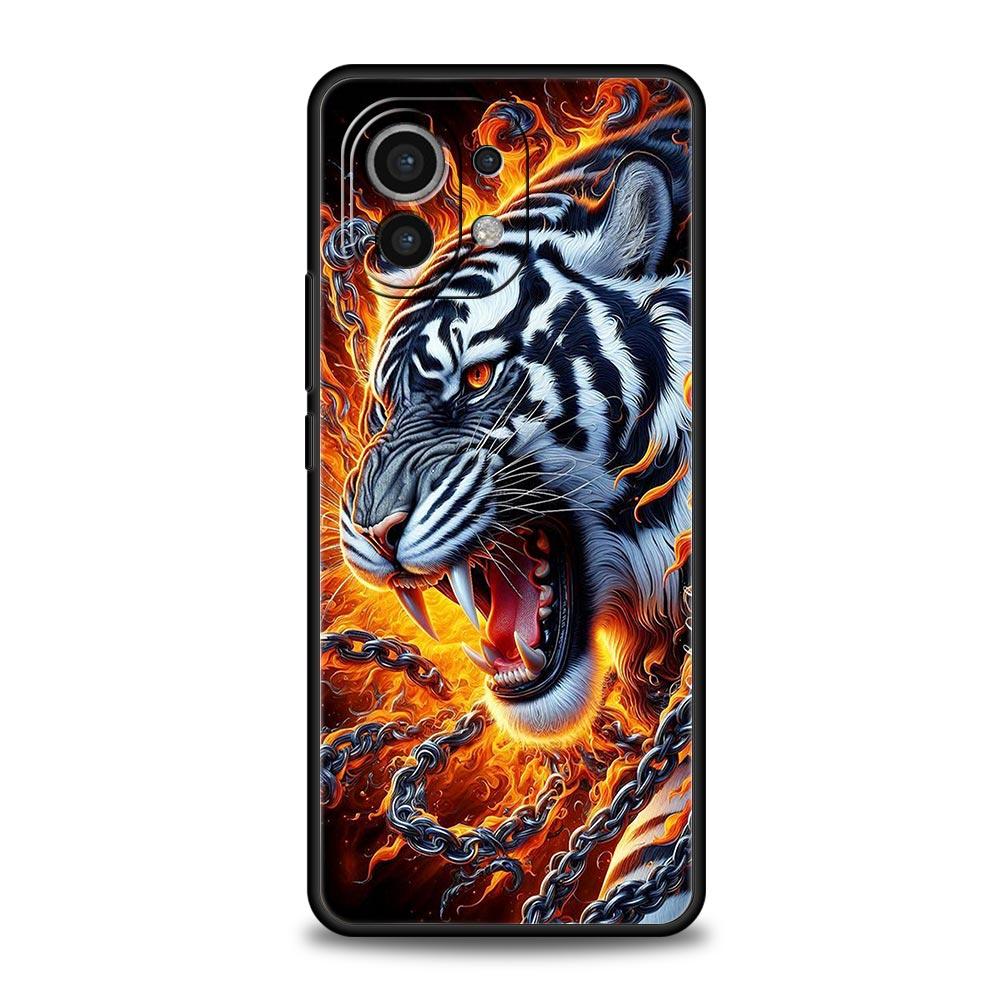 

Phone Case Cover for Xiaomi Mi 17 15 14 13 12 11 Ultra 15T 14T 13T 12T 11T Pro Lite 5G Soft TPU Capas Cartoon Tiger Pattern Bags Xiaomi 13T