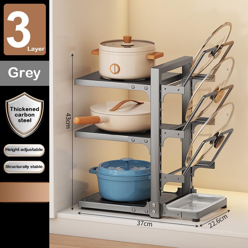 

Кухонный держатель для кастрюль, многоярусная металлическая стойка для хранения под раковиной, регулируемая стойка для хранения кастрюль с защелками, стойки для хранения кастрюль и сковород