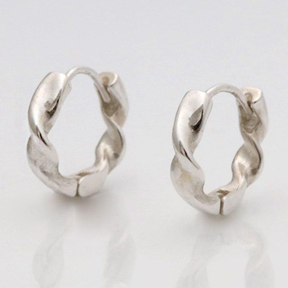 92.5 Silver Twisted Hoop Earrings 925 Silver Silver Earrings Hoop Earrings Silver Needle Earrings Daily Earrings