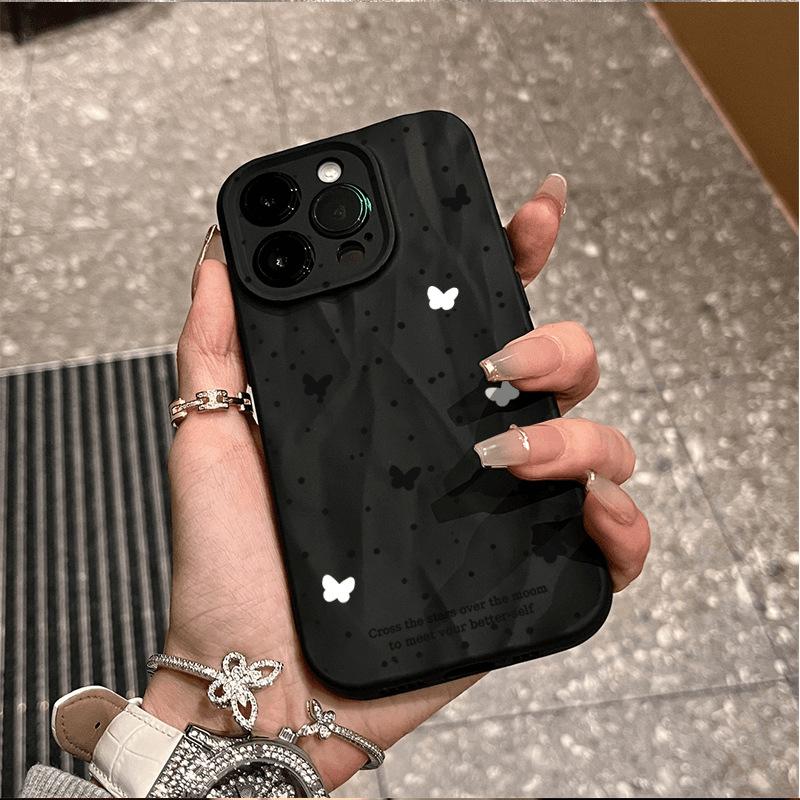 

Polka Dot Black and White Butterfly IPhone 16 Promax Phone Case Suitable for Apple 15 New Model 14 Matte 13 Sets 11 IPhone16promax