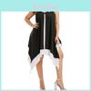 Women Plus Size V Collar Loose Bilayer Dress With Irregular Mini Silhouette For Casual And Party Wear
