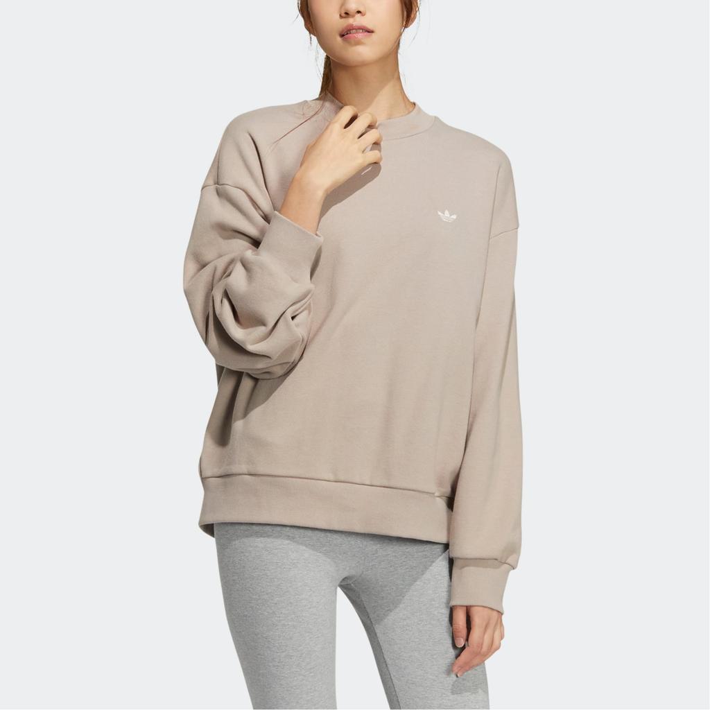Adidas Originals Adibreak Crew Neck Sweatshirt with Patchwork and Embroidered Logo Women Tops Grey IC8131