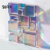 Jewelry Making Acrylic Accents Mini Iridescent Squares, Translucent Rainbow Pieces, 2cm 3cm Holographic High Transparency Squares Tiles for