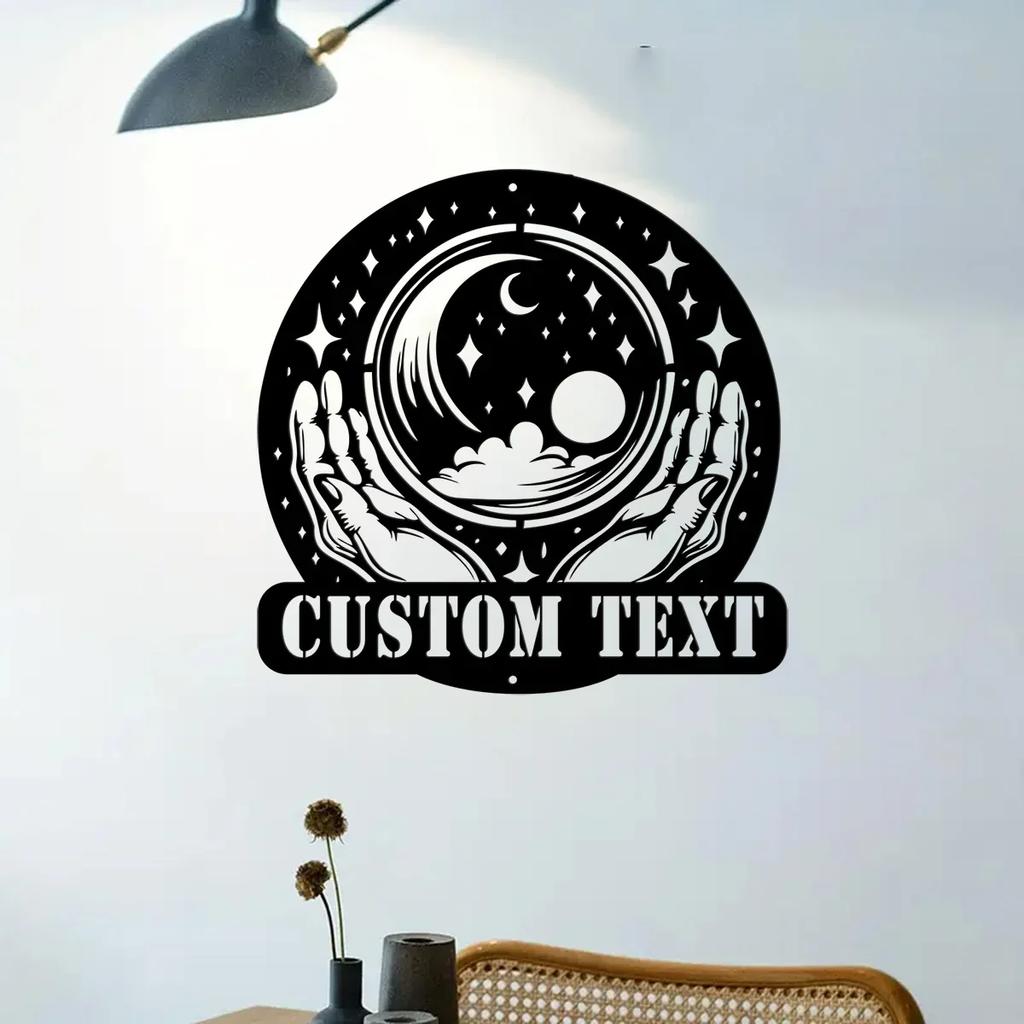 Metal Wall Art Fortune Teller Sign, Personalized Name Plate Home Decor, Magic Witch Gift Housewarming