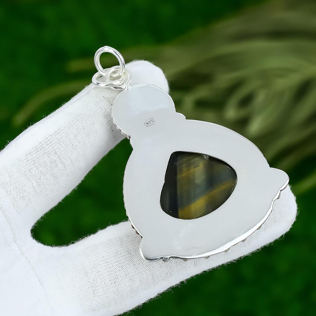 Natural Nellite 925 Sterling Silver Bezel Ethnic Art Deco Anniversary Pendant