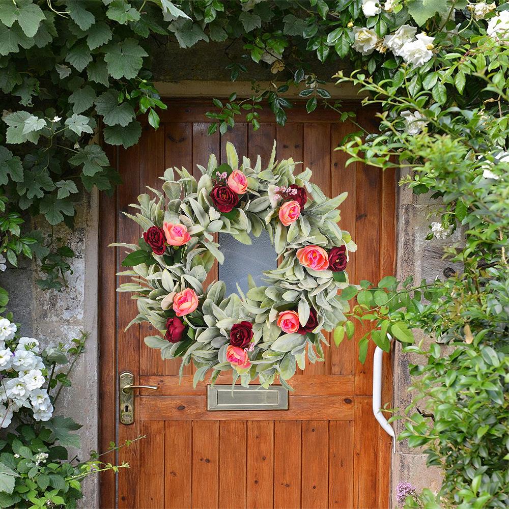Garland Door Hanging Summer Wreath Easter St. Patrick'S Day Wreath Rabbit Earflower Wreath