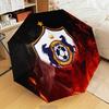 Dynamic Qarabag Crest Design Automatic Folding Umbrella - 8-Rib Travel Umbrella with Auto Open/Close & Portable Gifts for Holidays or Birthdays