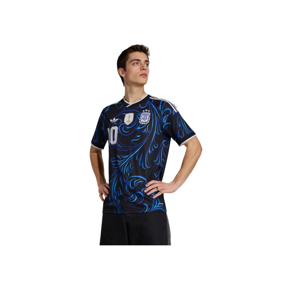 adidas Argentyna 26 Koszulka Wyjazdowa Messi Czarny/Błękitny Przejrzysty/Niebieski Wybuch Męskie Koszulki Czarny Błękitny Przejrzysty Niebieski Wybuch KH3940