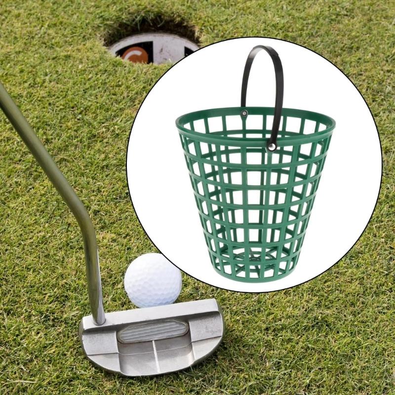Unbreakable Golf Ball Basket Plastic Carrying Bucket Holder with Handle for Practice Storage Course Driving Range