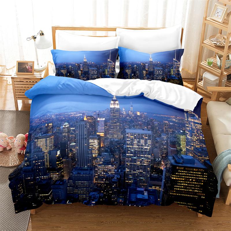 City Night Scene Bedding Set Duvet Cover Set 3d Bedding Digital Printing Bed Linen King Queen Size Bedding Set Fashion Design