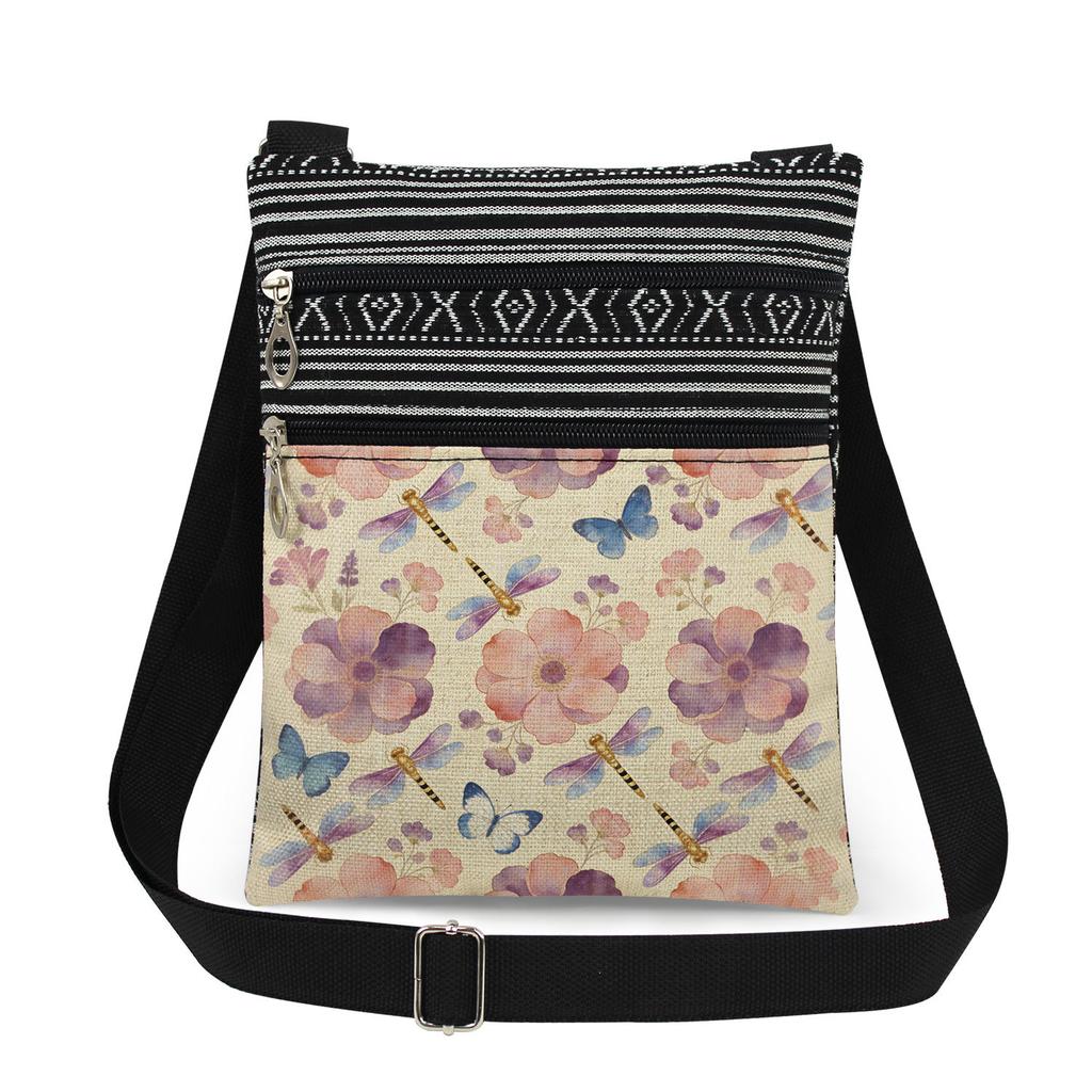 1 Stück Libellen-Print Tragetaschen Damen Schulterhandtaschen Postboten-Tasche 6919 KTB