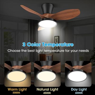 LED Tavan Vantilatörü Lamba 85V-265V Voltaj Yüksek Rüzgar Hızlı Vantilatörler Işık Modern Beyaz Ahşap Desenli Renkler Yatak Odası Oturma Odası Dekorasyonları