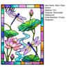 Reusable Glass Sticker Dragonfly Lotus Stained Style Window Cling, Rainbow Suncatcher Static Decal, Privacy Film for Home Door Balcony Bathroom Decor
