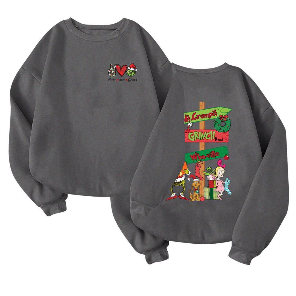 Children's Fashionable Lightweight Long-sleeved Round Neck Pullover With Pockets Printed Pullover