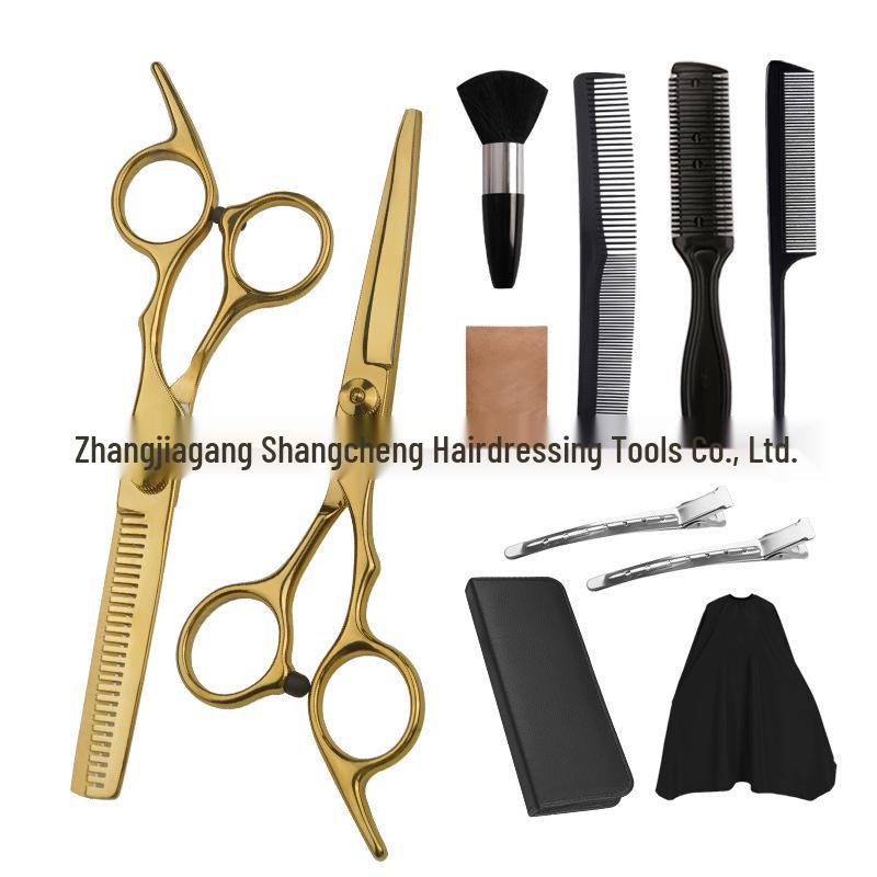 Professionelles Friseur-Barbier-Scherenset: Flache Schneide- & Ausdünnschere für den Heimgebrauch