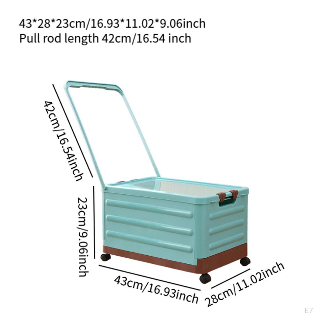 Sammenleggbar rullekasse med lokk og håndtak for klesbøker