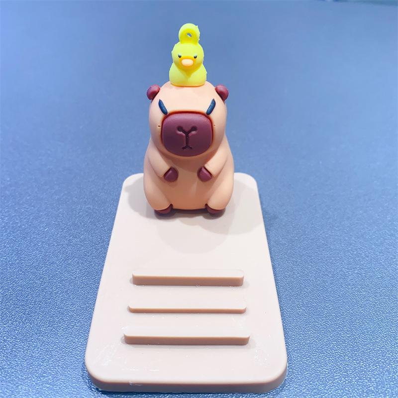 Cute Capybara Phone Tablet Stand Cartoon Model Desktop Pendant Lazy Stand Handmade Small Gift Children'S Toy